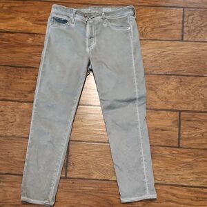 Ag Adriano Goldschmied Women's 28 Cropped Slim Jeans in Light Gray
